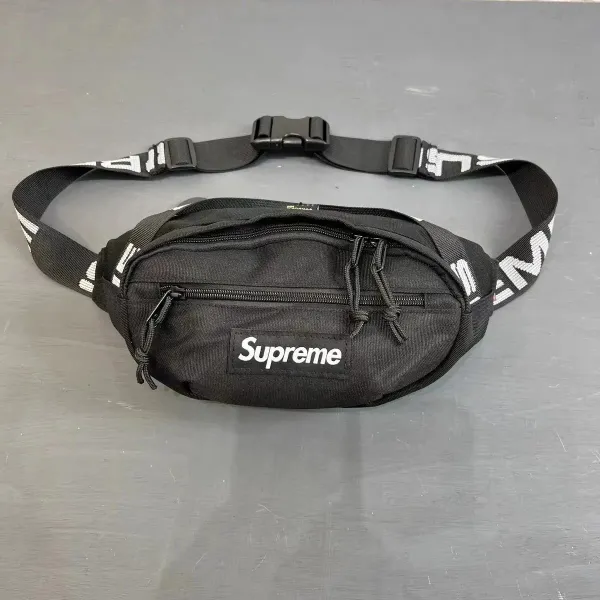 Supreme Box Logo Waist Bag Black Belt Bags - 1
