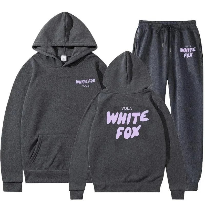 Design White Fox Vol.3 Pink Hoodie and Sweatpants Set Sets - 18