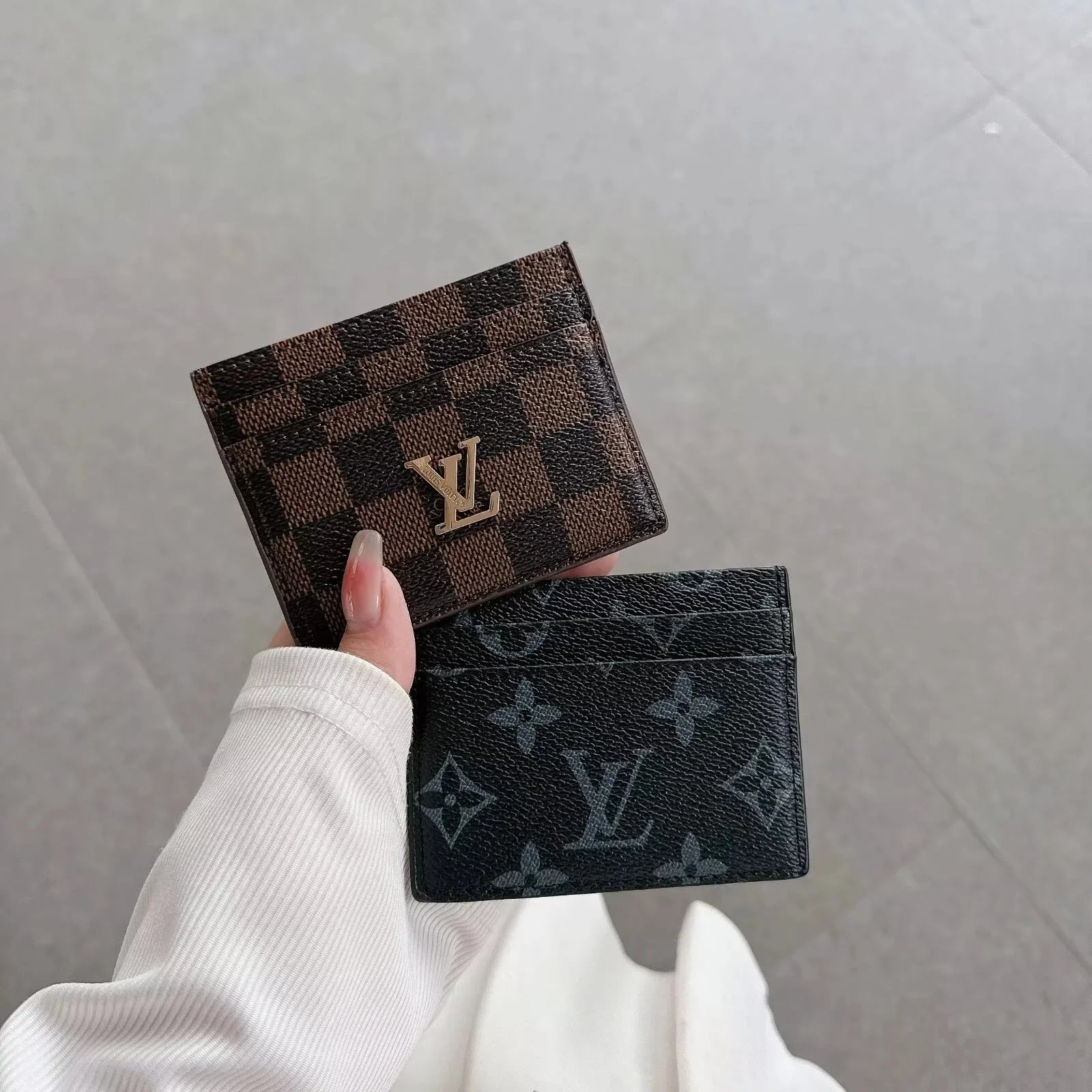 Gucci GG Marmont Card Holder Beige and Brown Canvas Wallet - 35