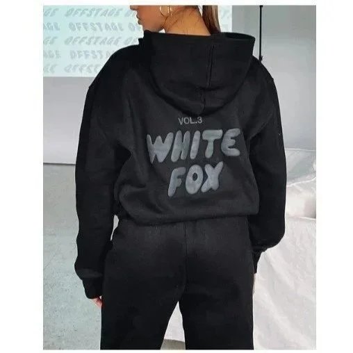 Design White Fox Vol.3 Pink Hoodie and Sweatpants Set Sets - 23