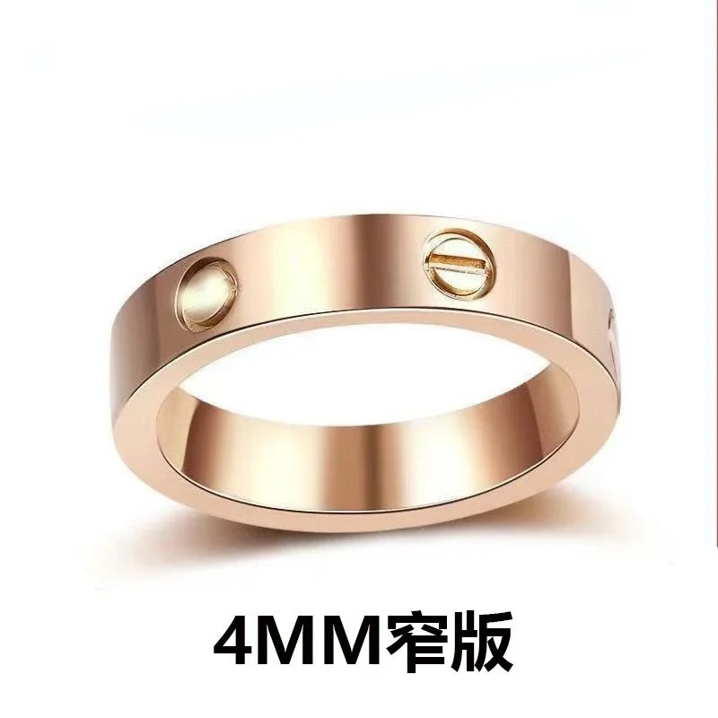 Cartier Love Ring 4mm Narrow Yellow Gold Ring Jewelry - 18