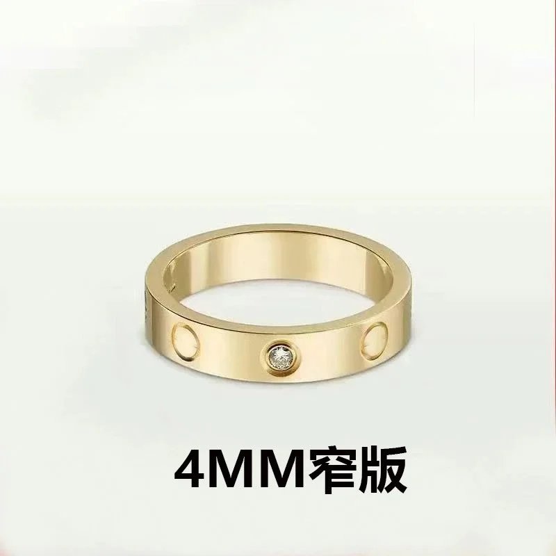 Cartier Love Ring 4mm Narrow Yellow Gold Ring Jewelry - 20