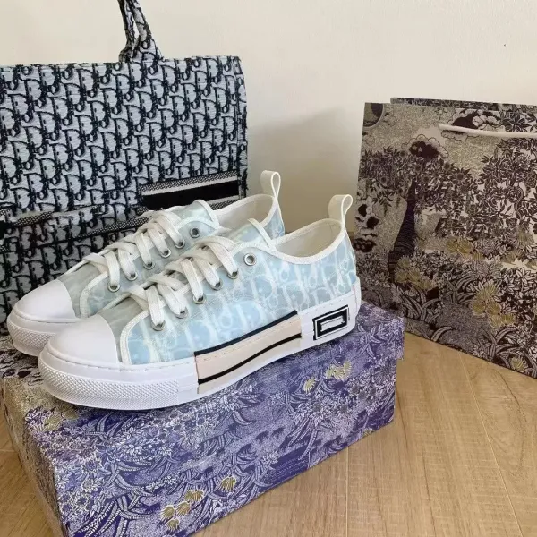 Dior B23 High-Top Newspaper Print White Sneakers - 12