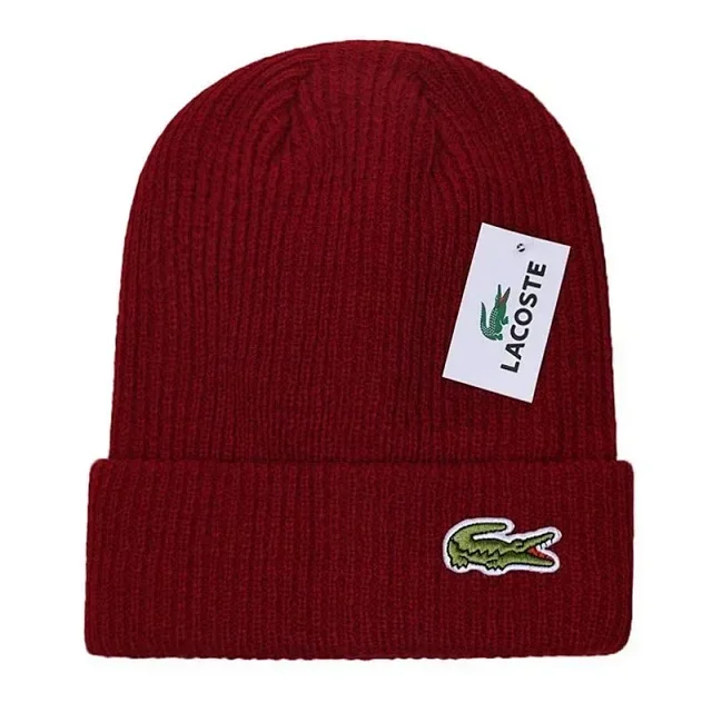Lacoste Hats Ribbed knit cuff beanie with crocodile patch product detail image 13