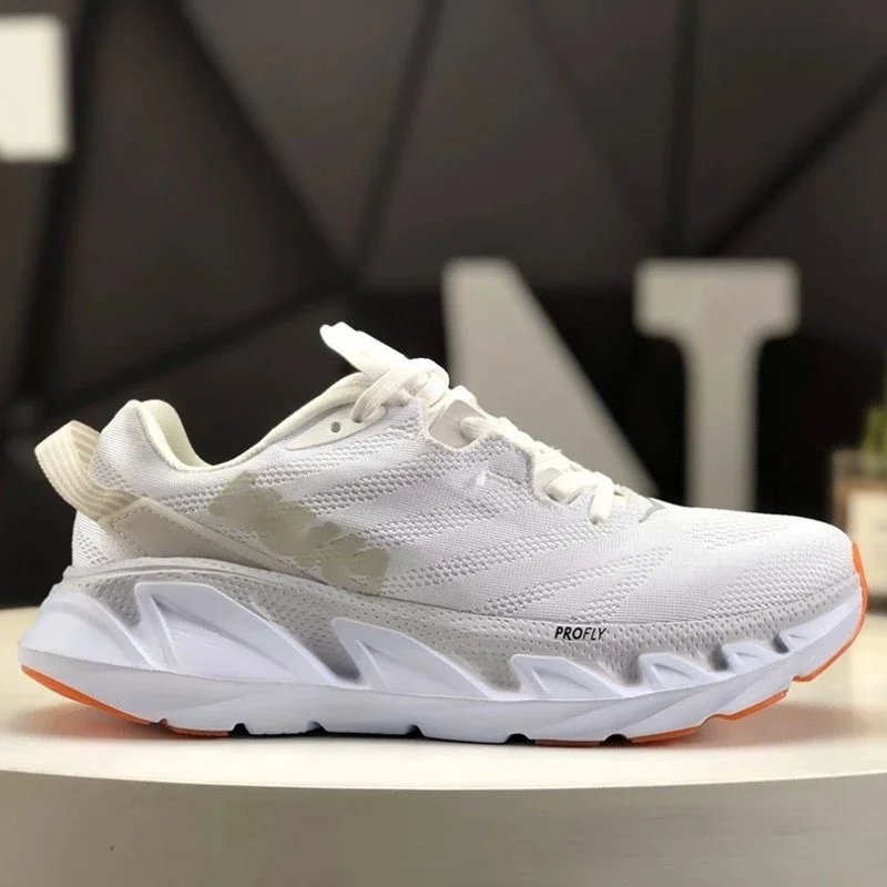 Hoka One One Clifton 9 White Orange Running Shoes - 4