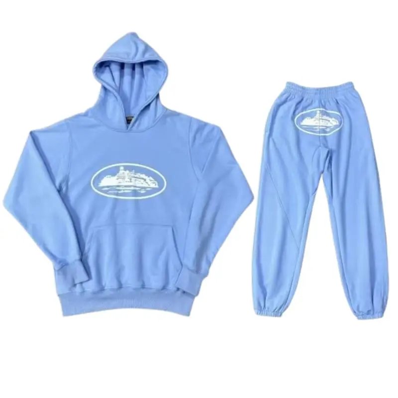 Design Yacht Logo Hoodie and Sweatpants Set Blue - 12