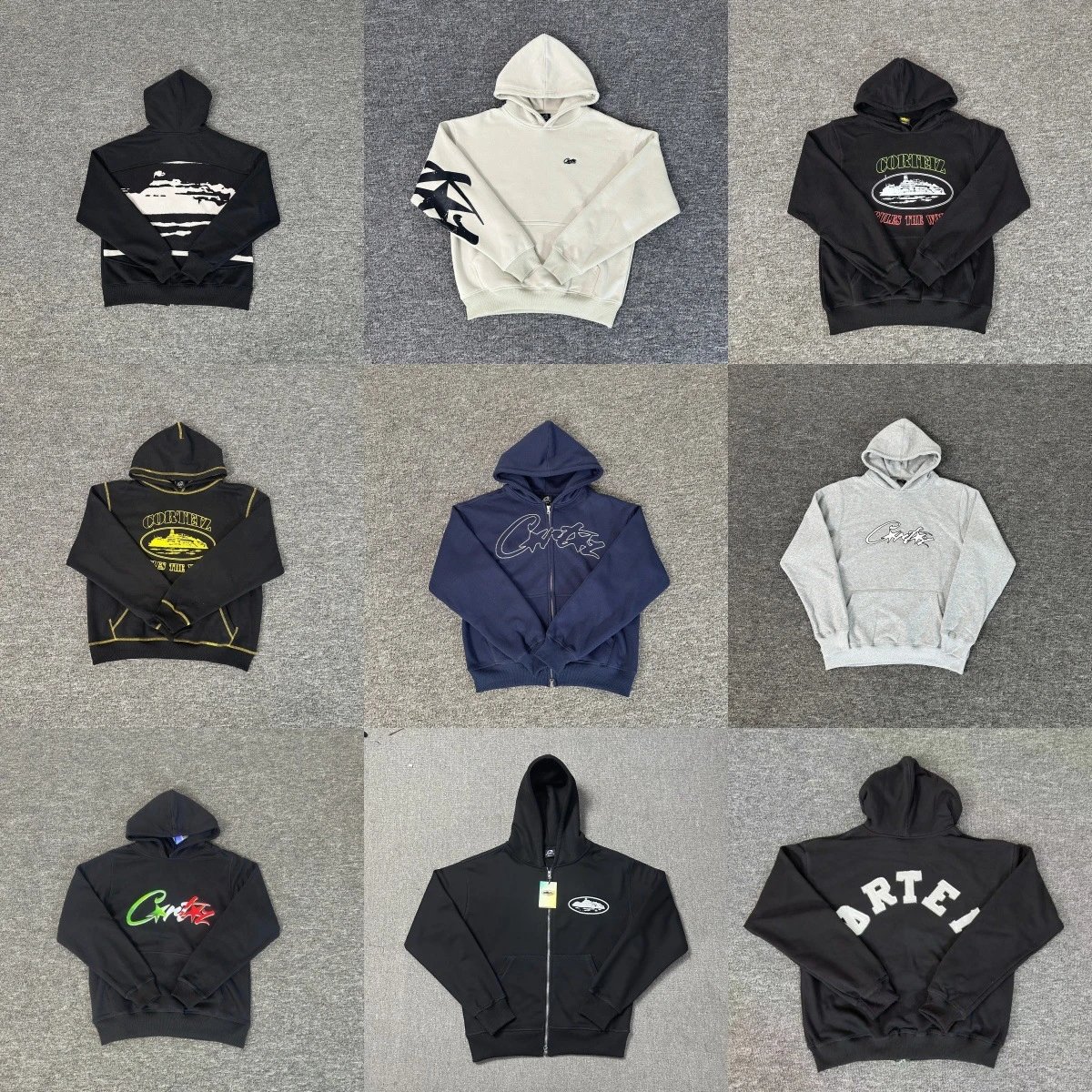 YT-25ss New European and American Minimalist Embroidered Letter Streetwear High Street Loose Zip-Up Hooded Sweatshirt Straight-Leg Pants Fall Winter