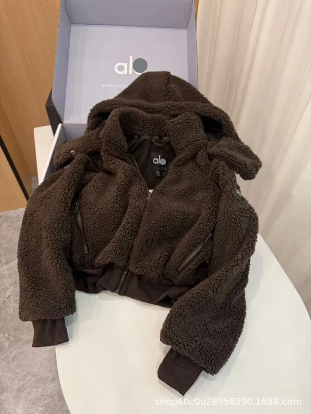 Alo Yoga Jackets Sherpa fleece hooded zip jacket product detail image 5