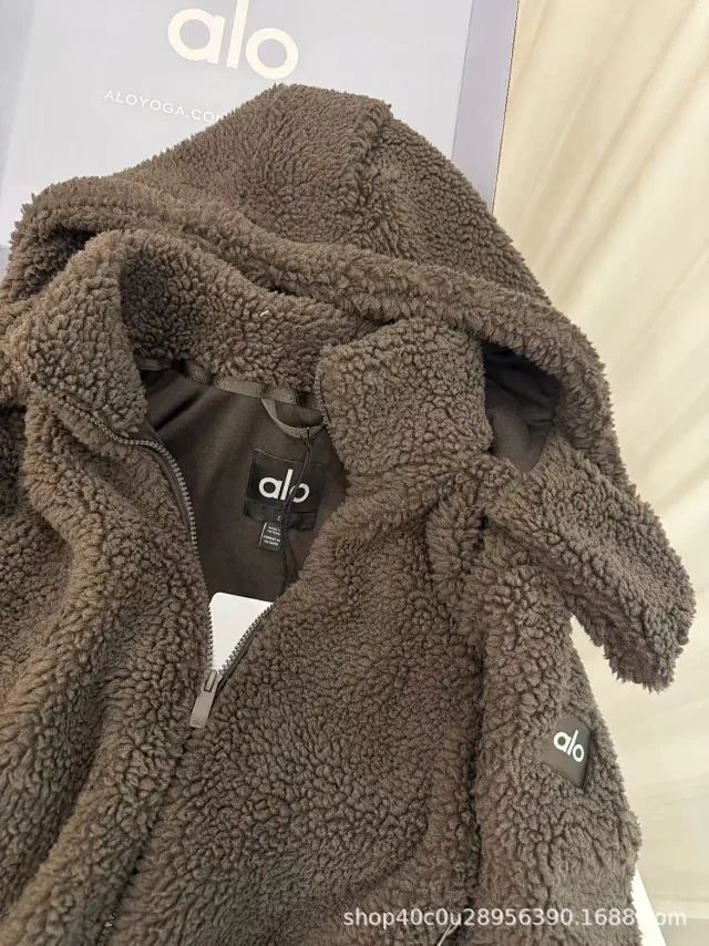 Alo Yoga Jackets Sherpa fleece hooded zip jacket product detail image 32