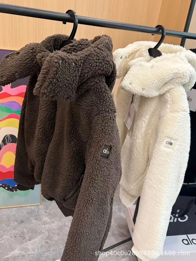 Alo Yoga Jackets Sherpa fleece hooded zip jacket product detail image 30