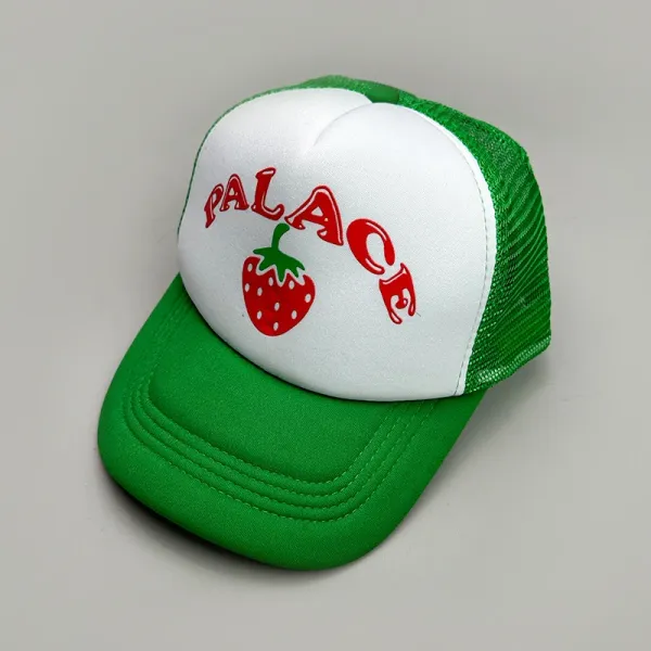 Custom Graphic Trucker Cap Beige and White Baseball Cap - 23