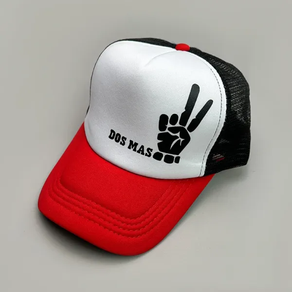 Custom Graphic Trucker Cap Beige and White Baseball Cap - 14