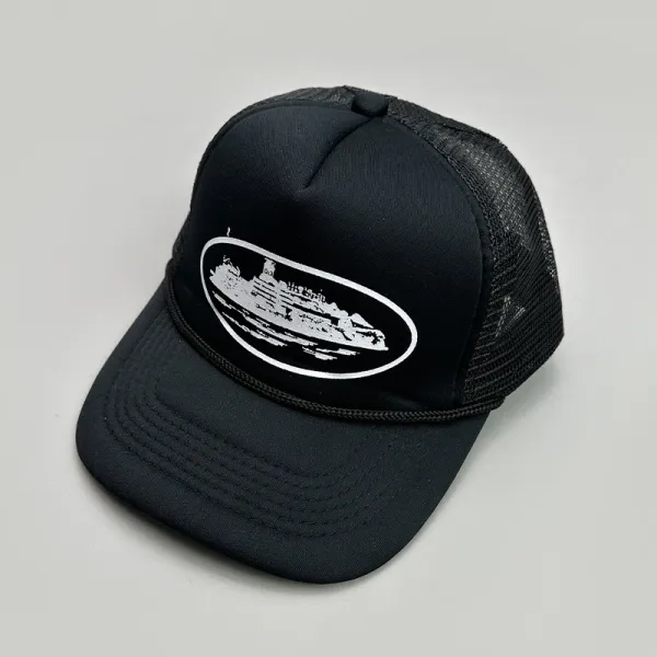 Custom Graphic Trucker Cap Beige and White Baseball Cap - 15