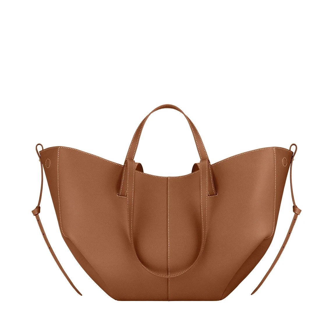 Genuine Leather Large Capacity Tote Bag with Pleated Design, Women's Handbag Shoulder Bag Underarm Bag