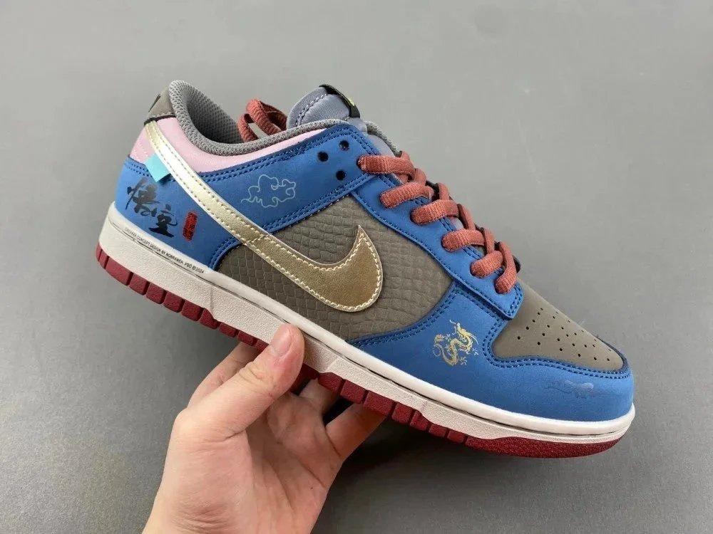 Nike SB Dunk Low Chinese New Year Blue Gray Gold Sneakers