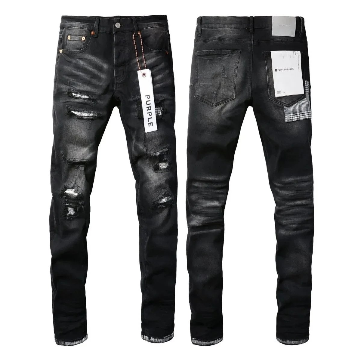 PU ripped jeans