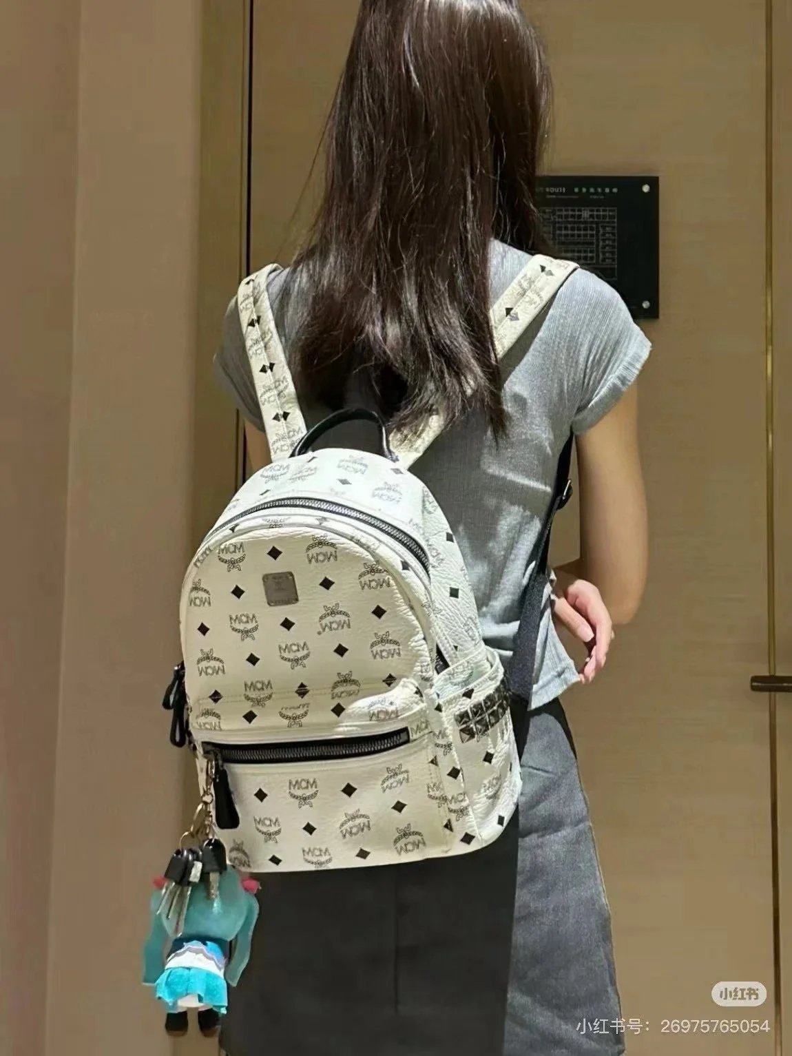 MCM Backpacks Visetos logo-print studded backpack image 14