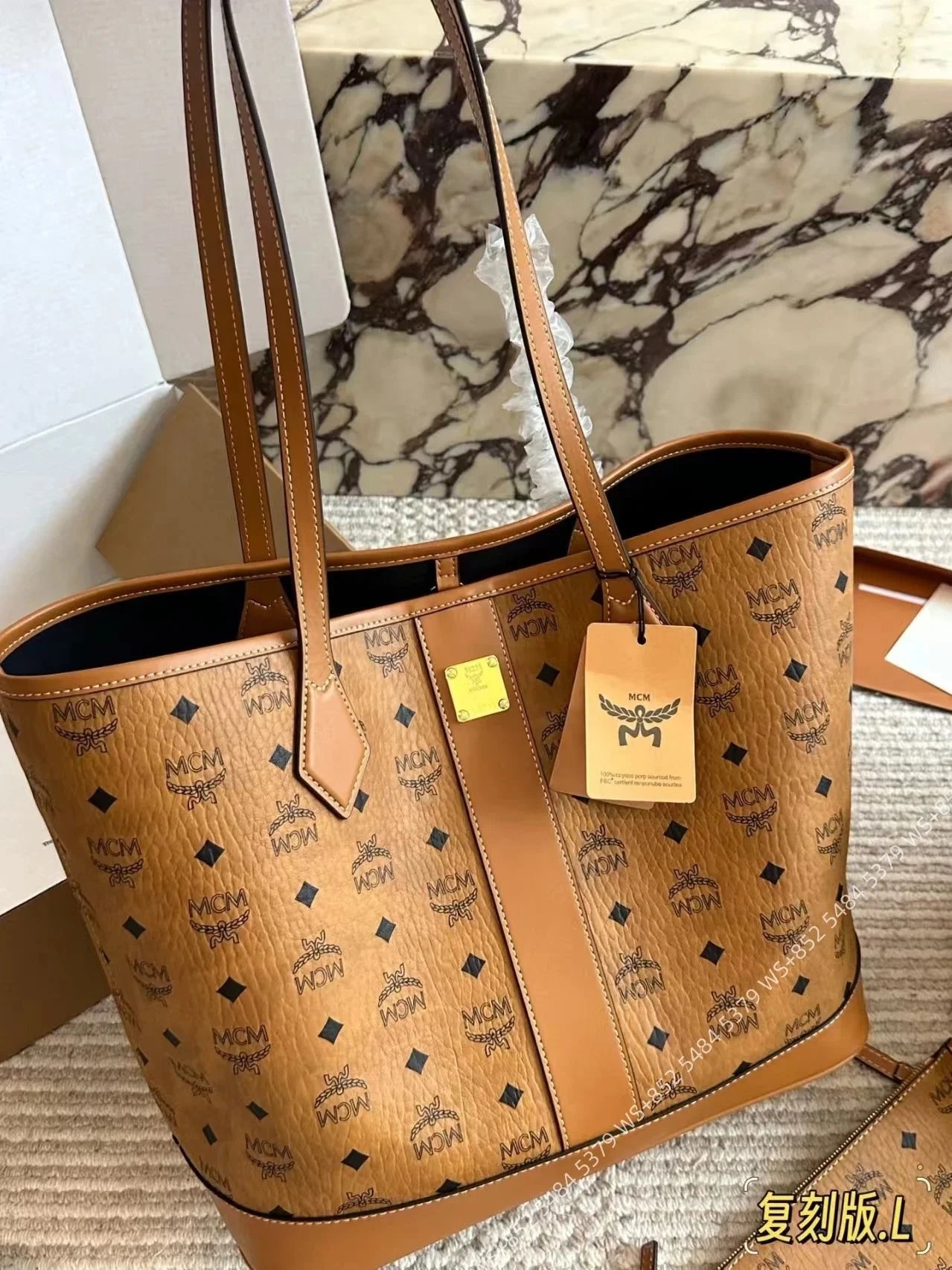 MCM Backpacks Visetos logo-print studded backpack — Brown