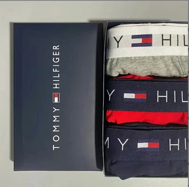 Tommy Hilfiger Gray + Red + Dark Blue (Pack of 3)