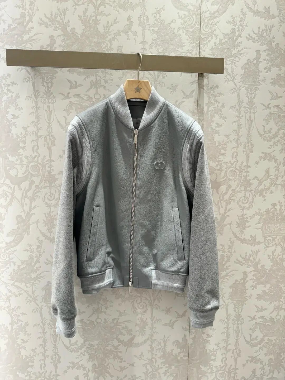Dior Jackets Monogram Zip-Up Hooded Jacket — Dior jacket in gray