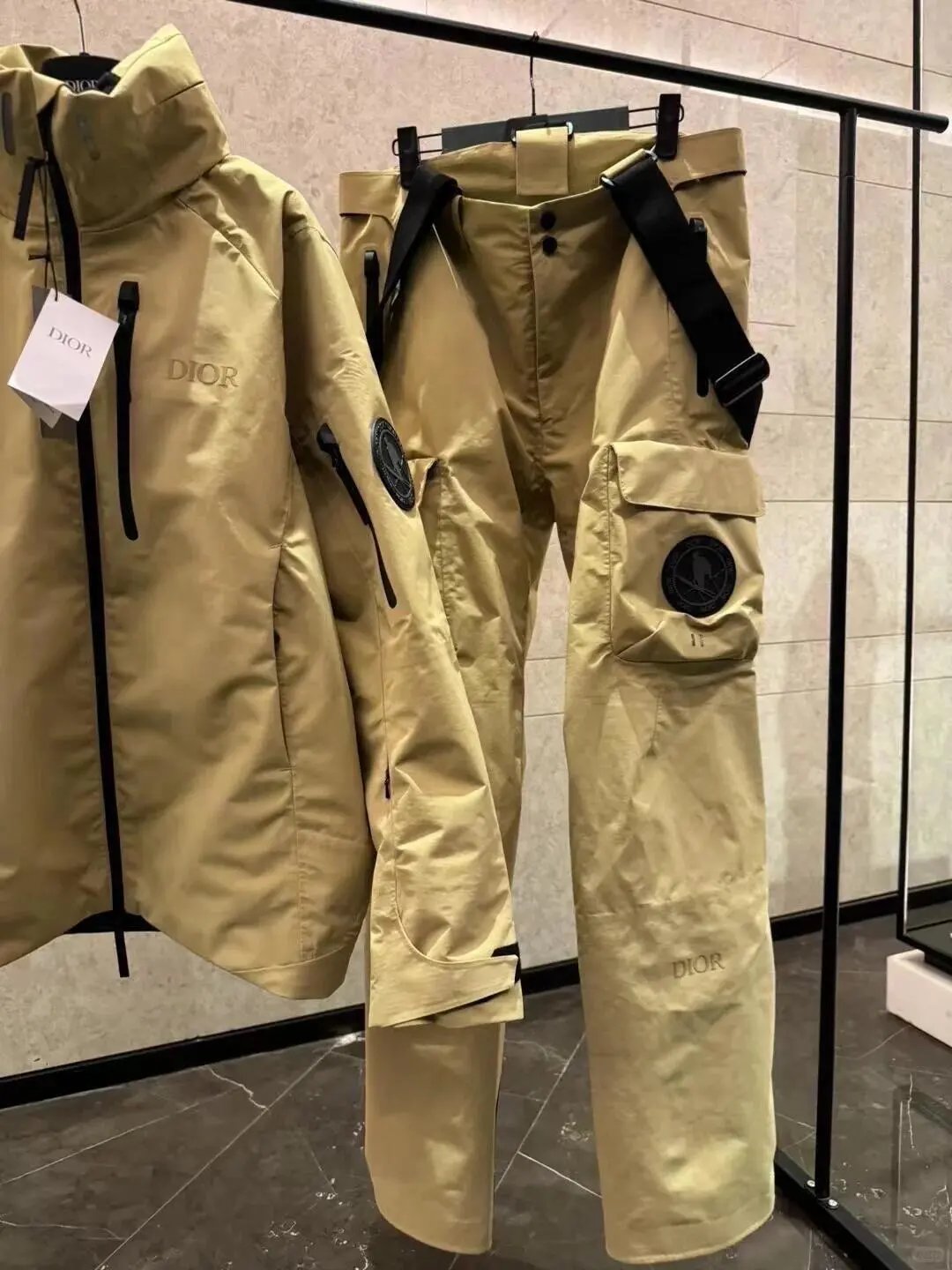Dior Jackets Monogram Zip-Up Hooded Jacket — Dior suit (yellow)