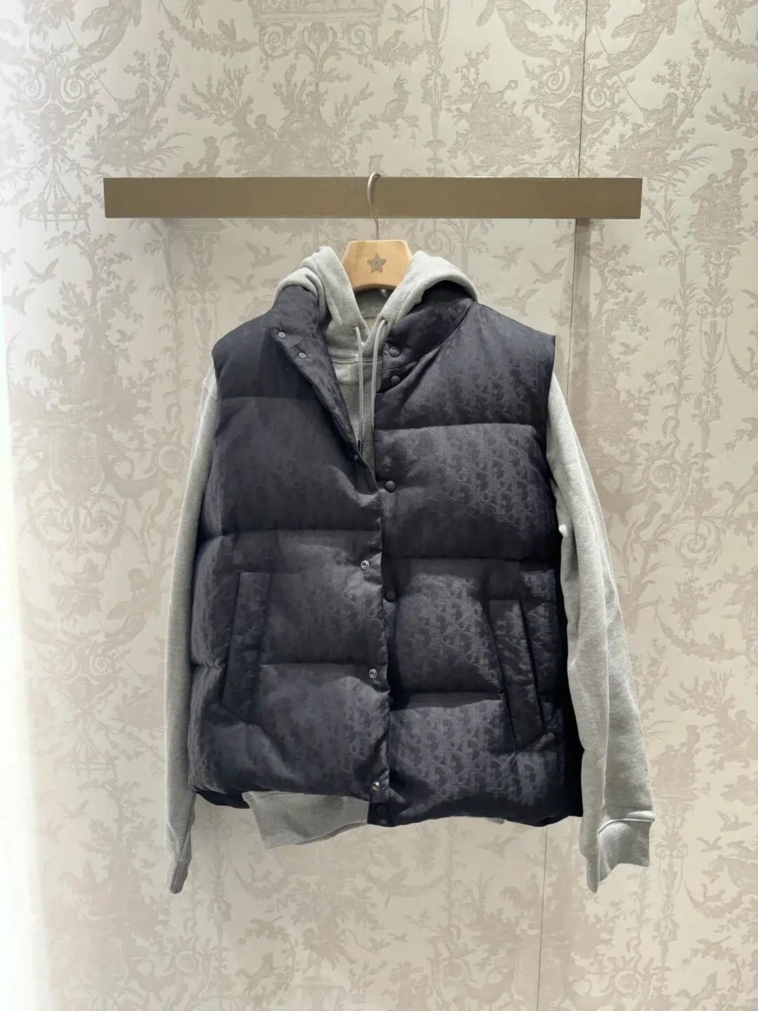 Dior Jackets Monogram Zip-Up Hooded Jacket — Sweatshirt and vest set