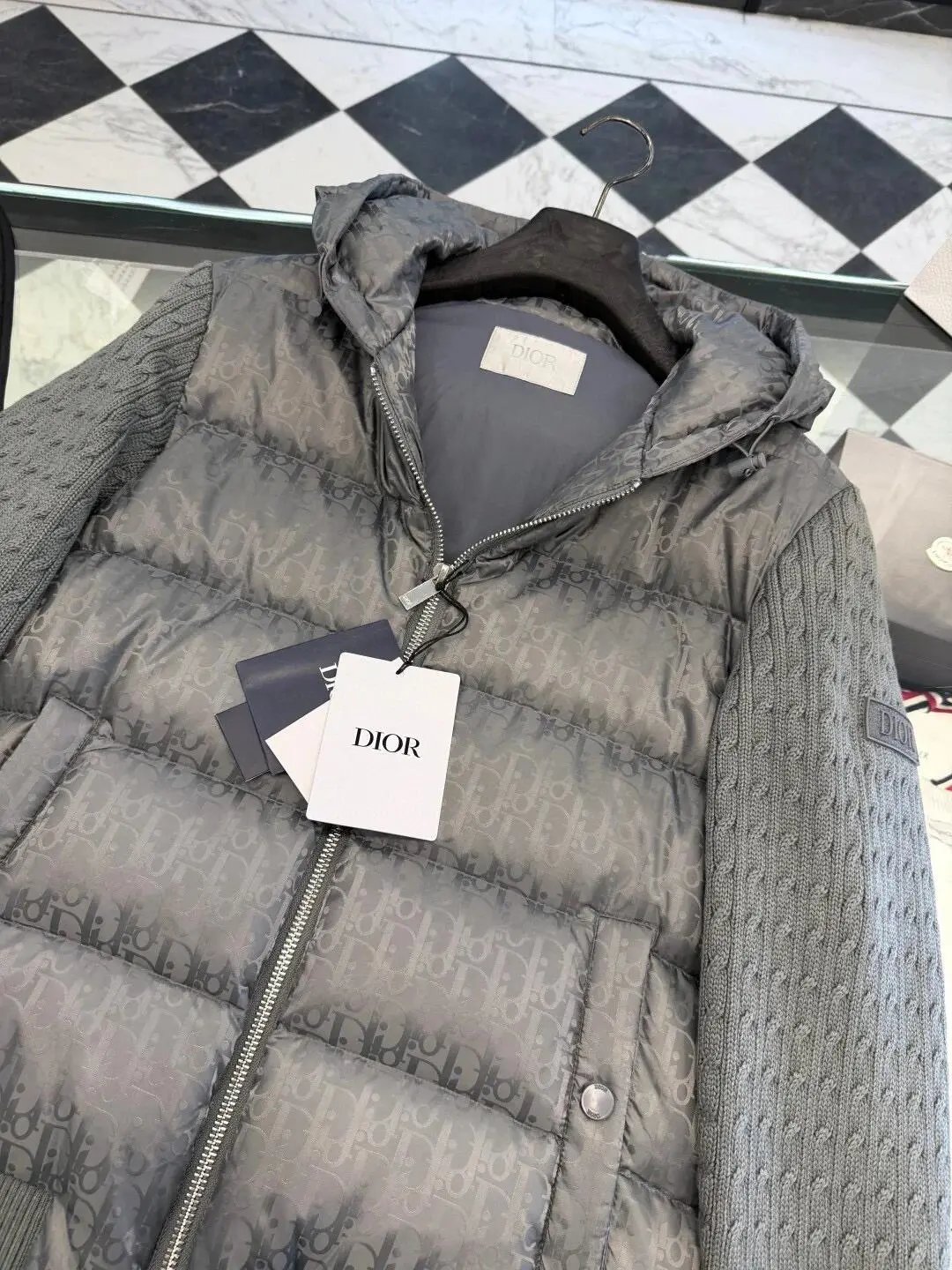 Dior Jackets Monogram Zip-Up Hooded Jacket — Dior down jacket 7