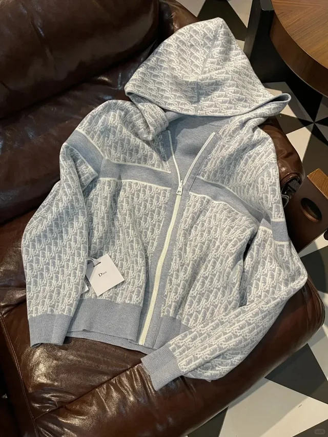 Dior Jackets Monogram Zip-Up Hooded Jacket product detail image 3