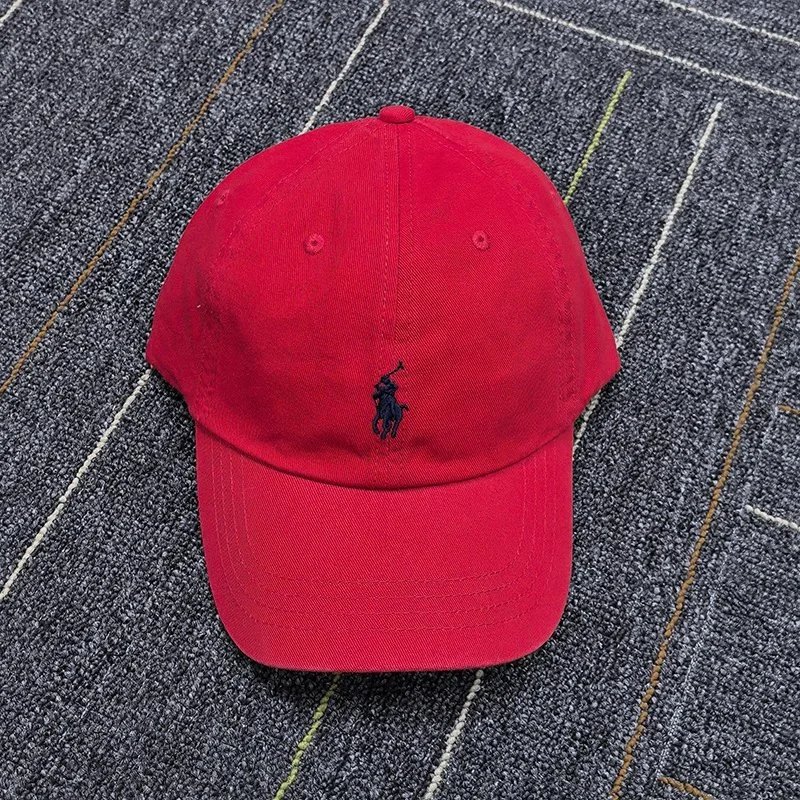 PO bright red with navy blue label SKU image