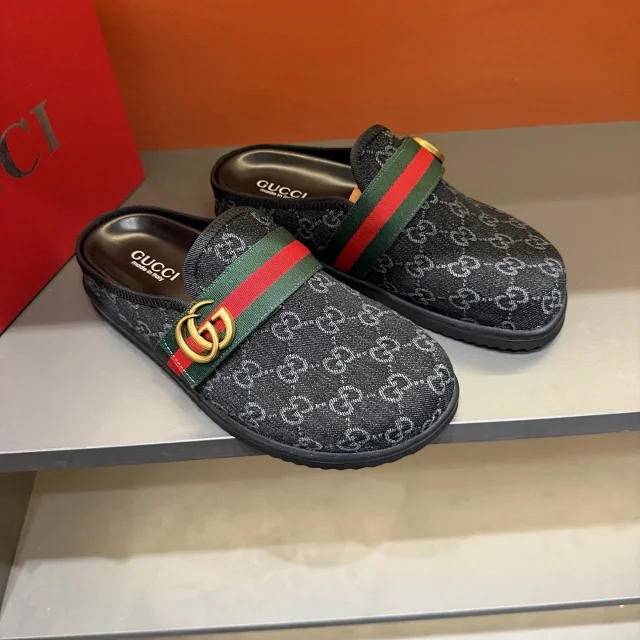 Gucci Slippers GG monogram buckle mules product detail image 1