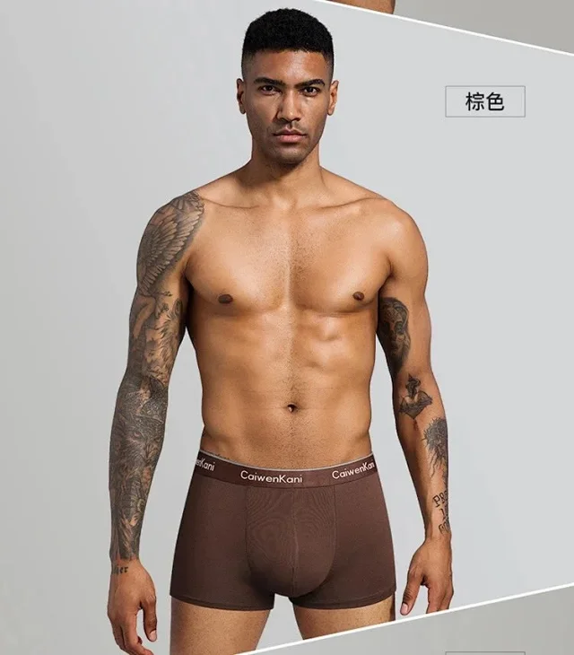 CaiwenKani Underwear Men's stretch cotton boxer briefs, 4-pack gift box product detail image 10