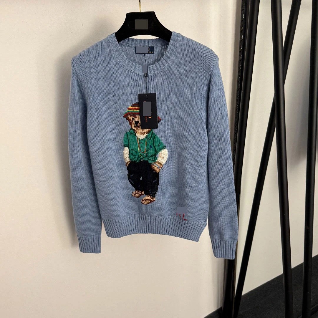 Unbranded Knitwear Crewneck knit sweater with bear motif — 4