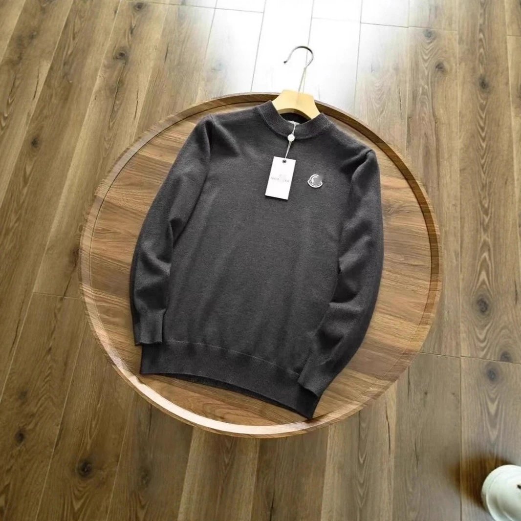 Moncler Knitwear Crewneck knit sweater with logo patch image 2
