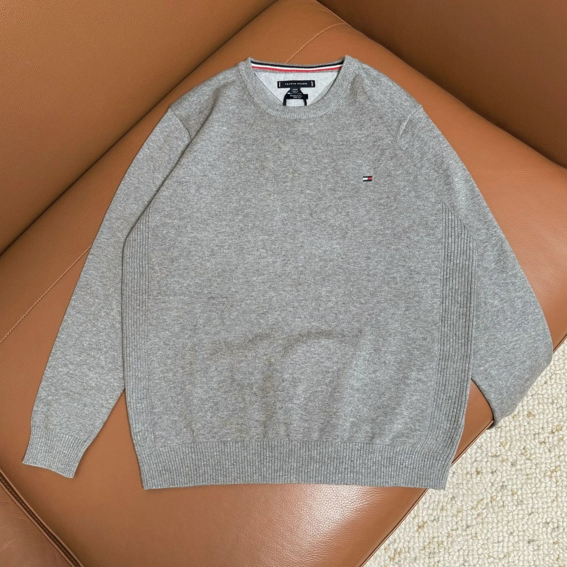 Polo Ralph Lauren Knitwear Crewneck and zip-up knit sweaters with embroidered pony logo — M 108 Light gray