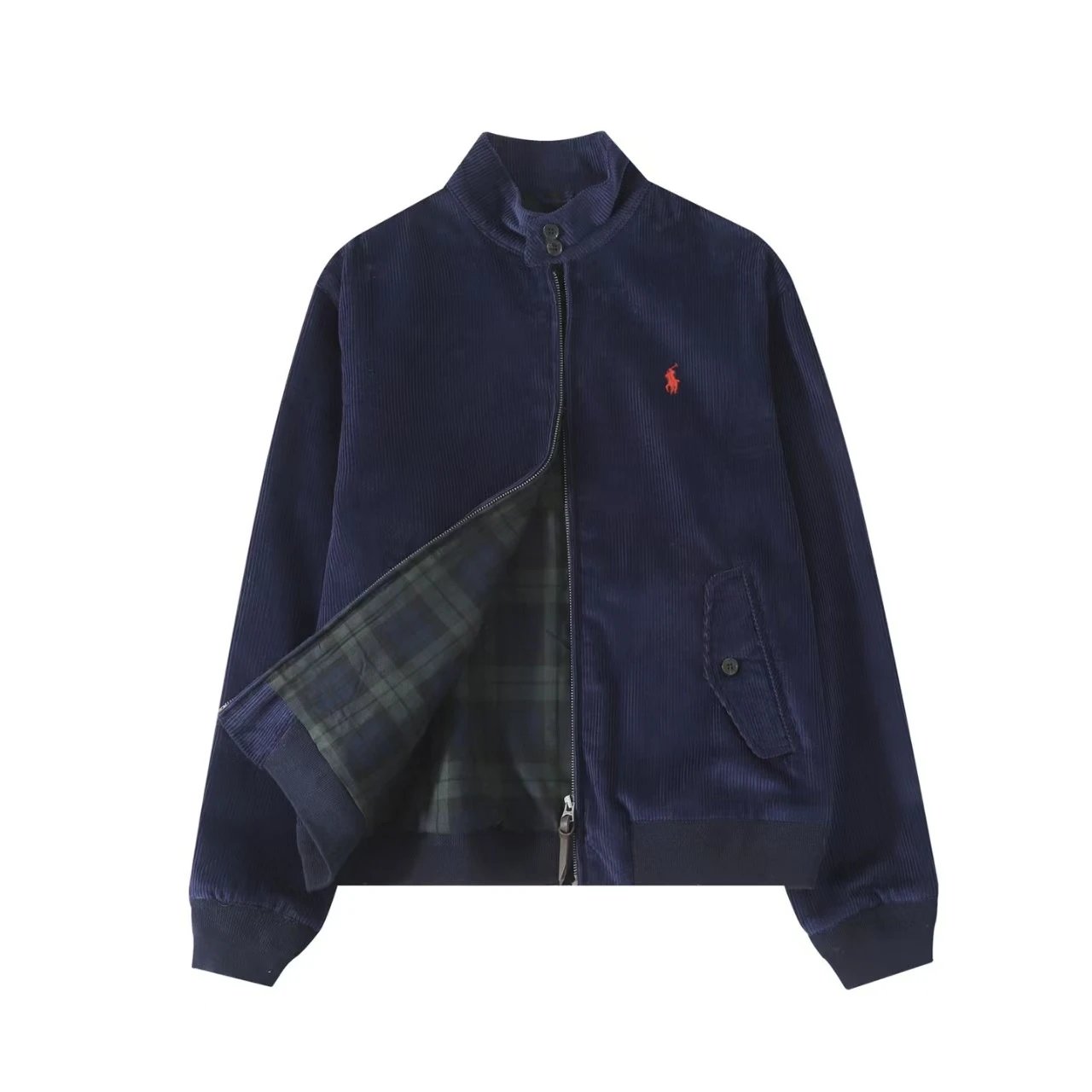 Polo Ralph Lauren Jackets Reversible Plaid-Lined Zip Jacket — Corduroy navy blue r 24