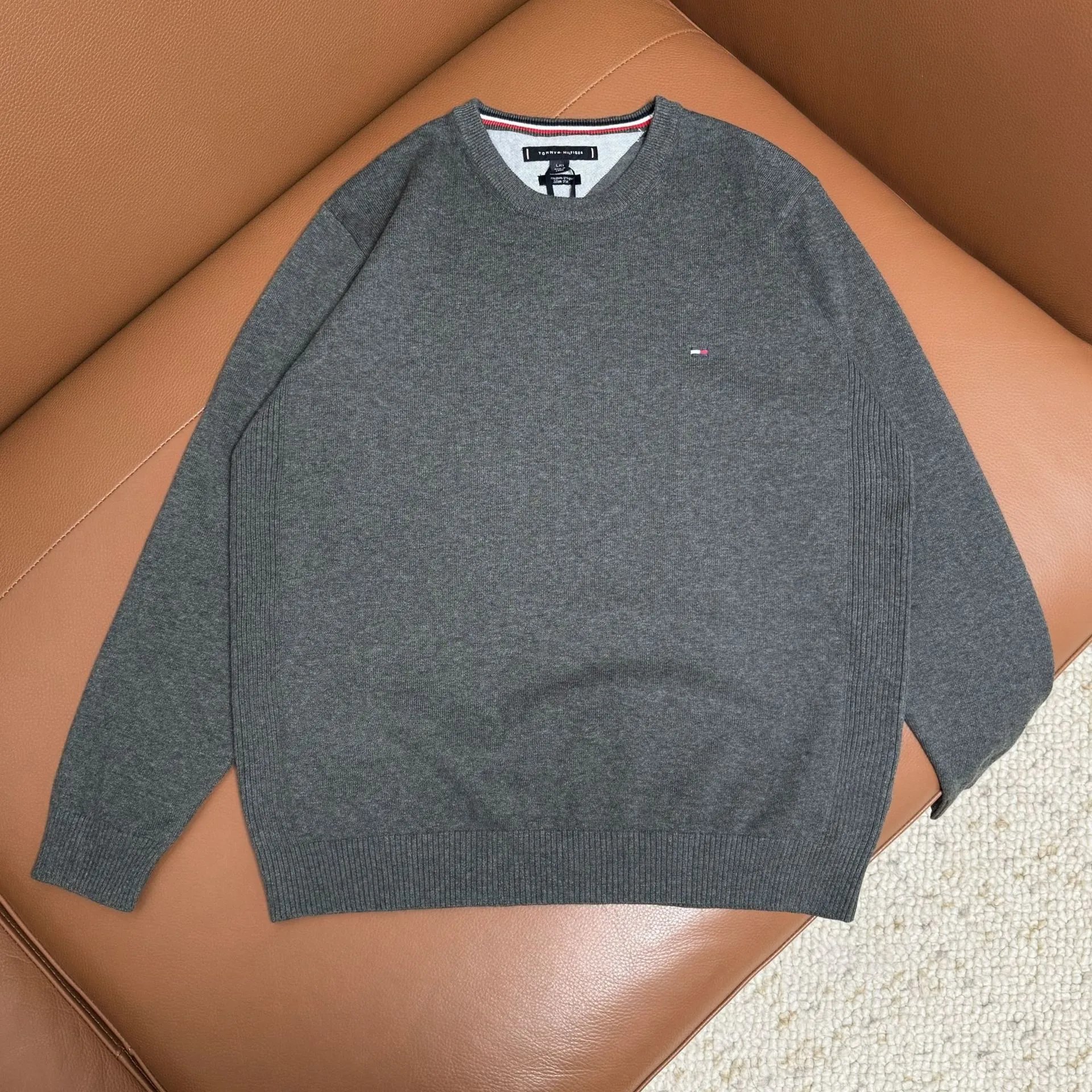 Polo Ralph Lauren Knitwear Crewneck and zip-up knit sweaters with embroidered pony logo — M 108 Dark gray