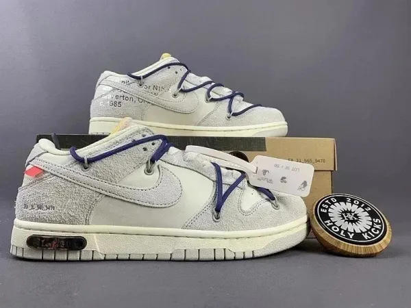 Nike x Off-White Dunk Low Industrial Gray Sneakers - 1