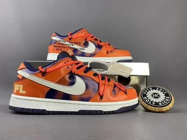 Off-White x Nike Dunk Low 'University Orange' Sneakers - 1