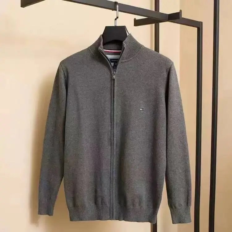 Polo Ralph Lauren Knitwear Crewneck and zip-up knit sweaters with embroidered pony logo — M 408 Dark gray