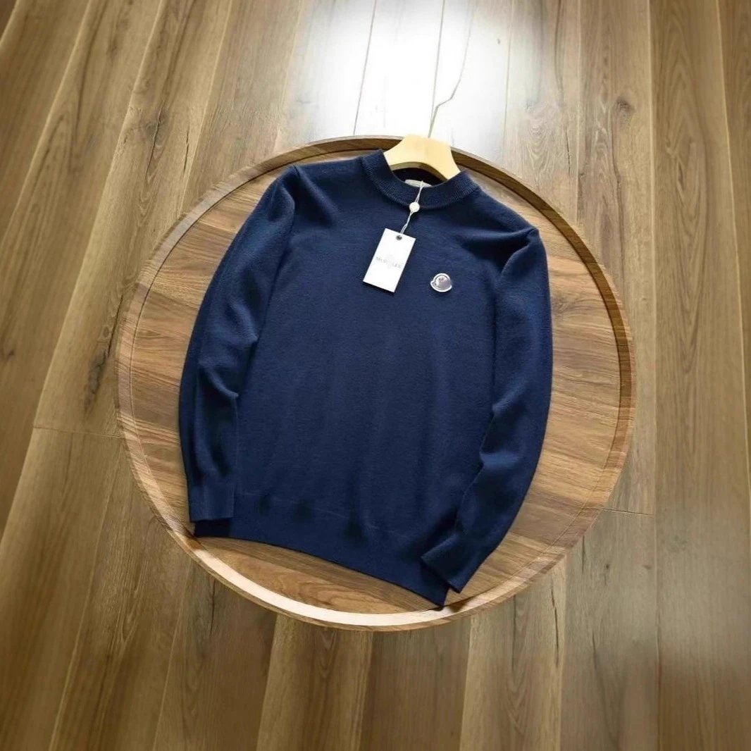 Moncler Knitwear Crewneck knit sweater with logo patch image 3