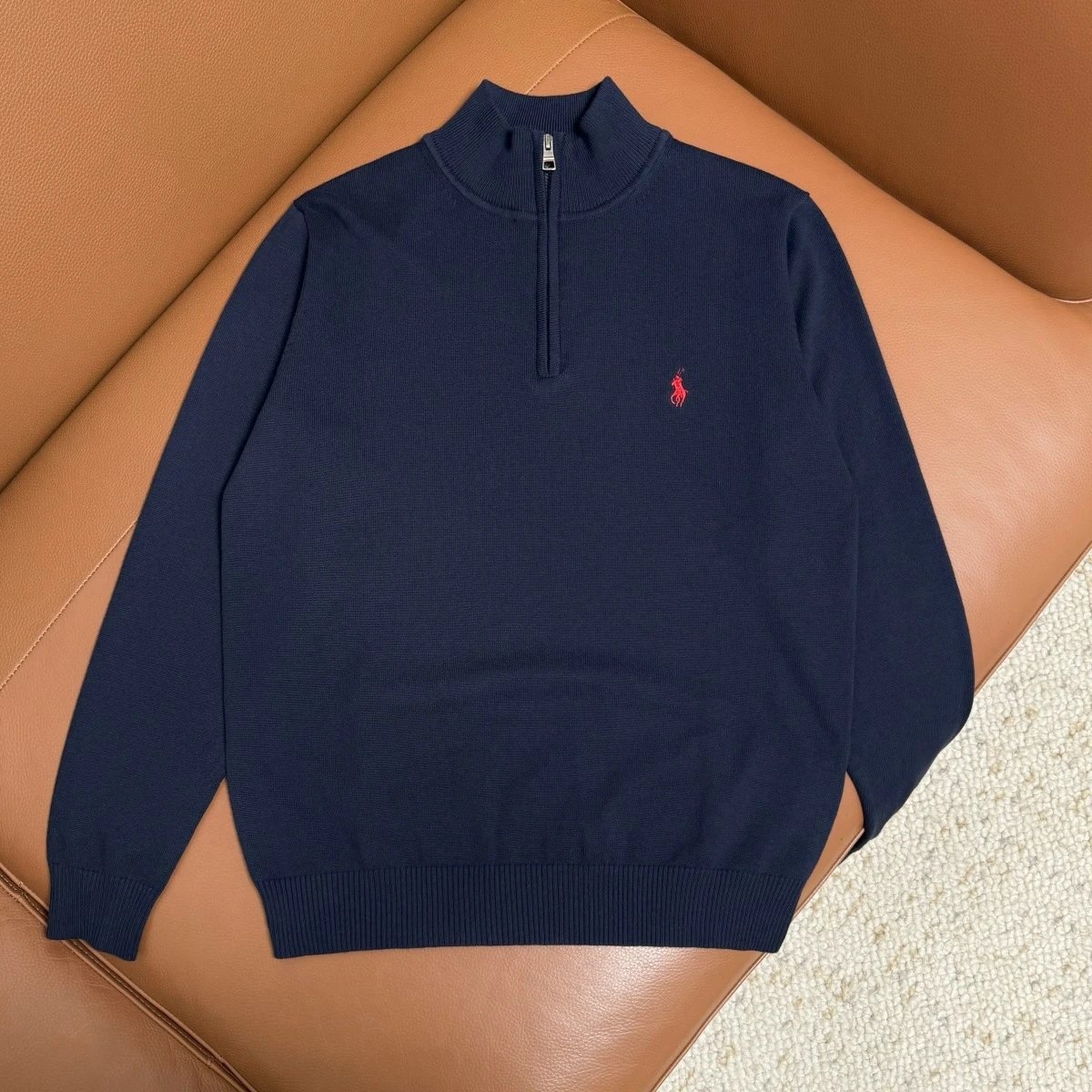 Polo Ralph Lauren Knitwear Crewneck and zip-up knit sweaters with embroidered pony logo — M 301 Sapphire blue