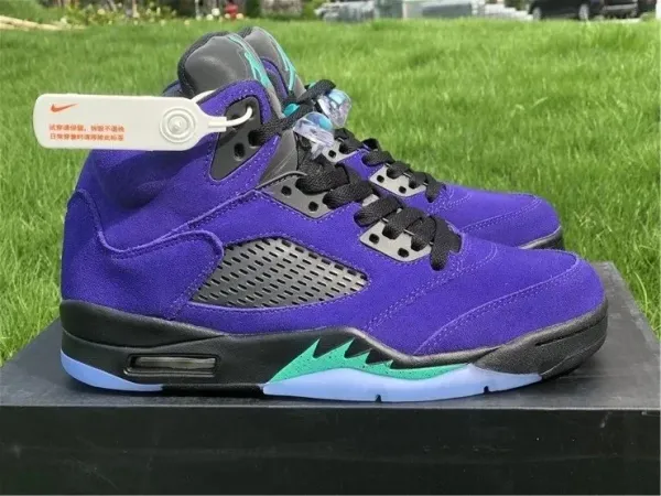 Air Jordan 5 Retro 'Grape' Purple Teal Black Sneakers - 1