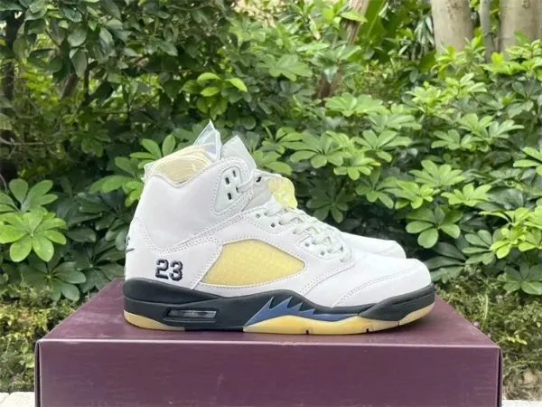 Air Jordan 5 Retro 'Lemonade' White Yellow Sneakers - 1