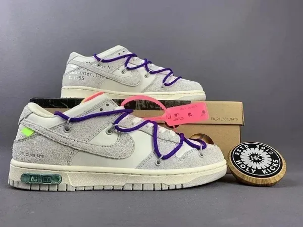 Off-White x Nike Dunk Low 'University Orange' Sneakers - 7