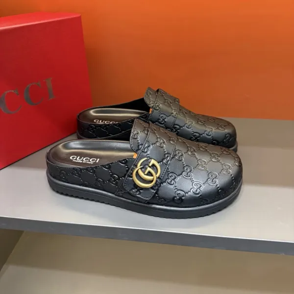 Gucci GG Marmont Slide Sandals Beige Suede Slippers - 4