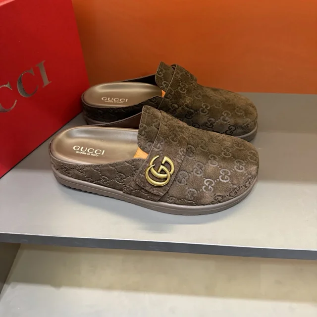 Gucci Slippers GG monogram buckle mules product detail image 2