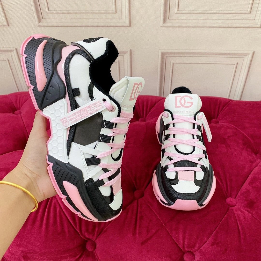 Dolce & Gabbana Sneakers Chunky mesh — pink black and white