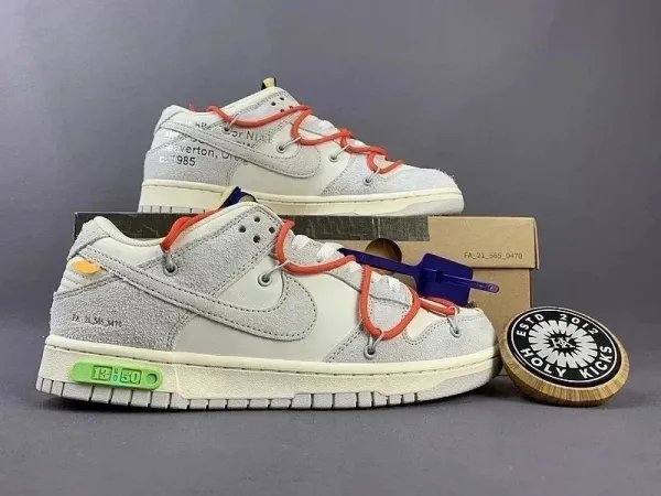 Nike x Off-White Dunk Low 'The 50' Gray Sneakers - 1