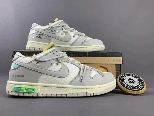 Nike x Off-White Dunk Low 'The 50' Gray Green Sneakers - 1