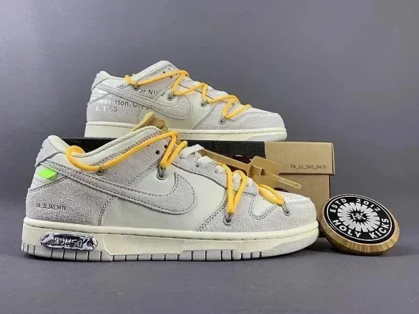 Nike x Off-White Dunk Low 'The 50' Pale Grey Sneakers - 1